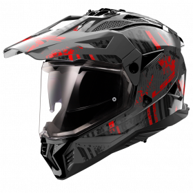 Prilba na motorku LS2 MX702 Pioneer II Crazy Čierno Červená