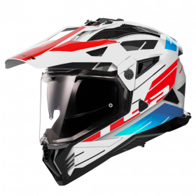 Prilba na motorku LS2 MX702 Pioneer II Namib Bielo Modro Červená
