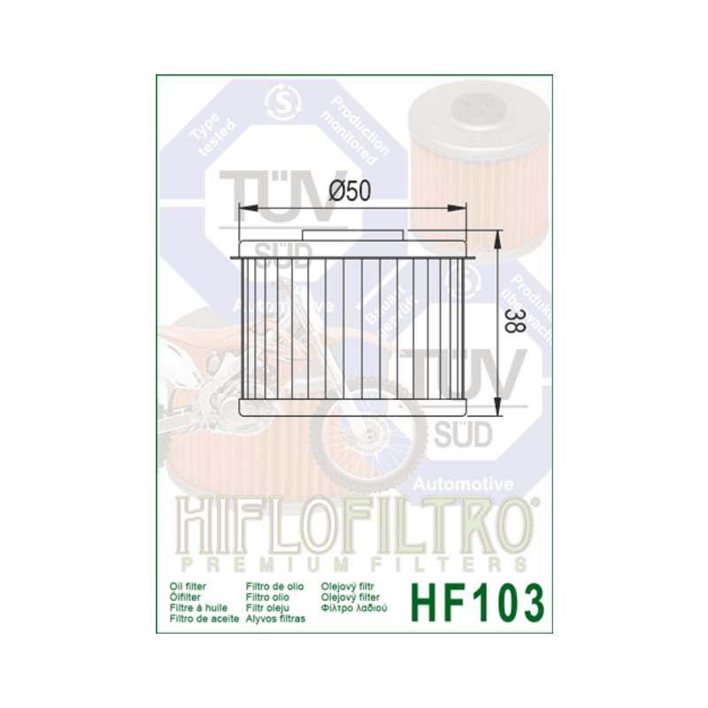 Hiflofiltro olejový filter HF103