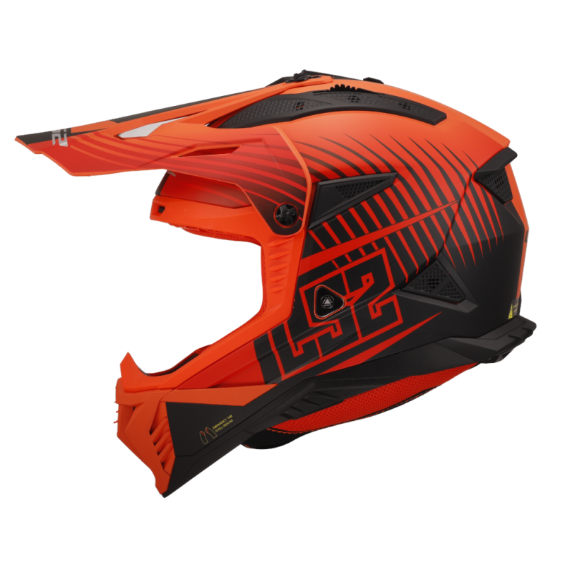 Prilba na motorku LS2 MX708 Fast II DUCK M.H-V Oranžovo Červená