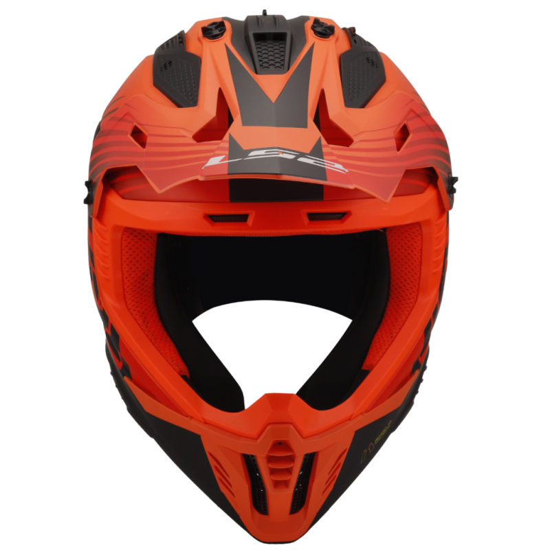 Prilba na motorku LS2 MX708 Fast II DUCK M.H-V Oranžovo Červená