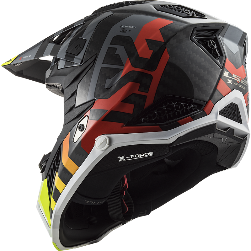 Motokrosová prilba LS2 MX703 C X-Force Barrier H-V Žlto Červená