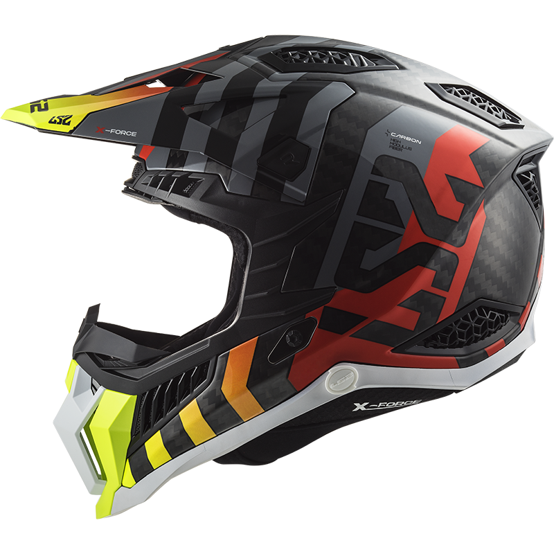 Motokrosová prilba LS2 MX703 C X-Force Barrier H-V Žlto Červená