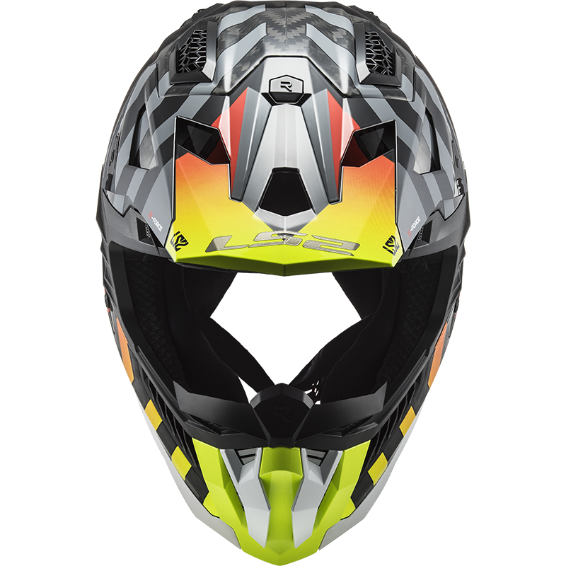 Motokrosová prilba LS2 MX703 C X-Force Barrier H-V Žlto Červená