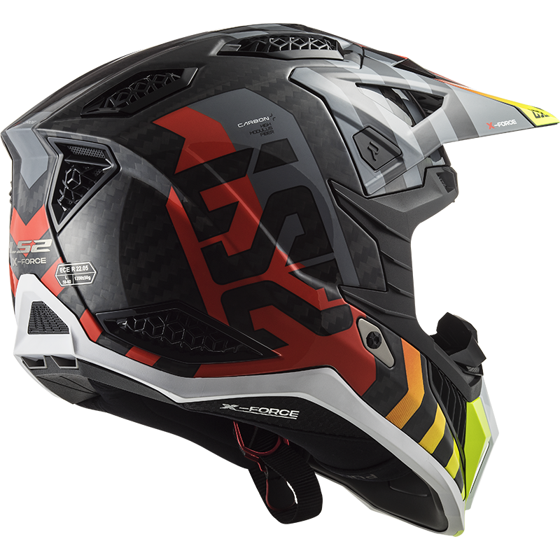 Motokrosová prilba LS2 MX703 C X-Force Barrier H-V Žlto Červená