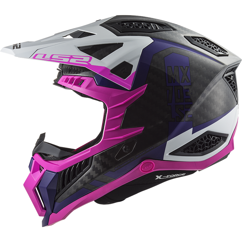 Motokrosová prilba LS2 MX703 C X-Force Victory Fluo Ružová Violet