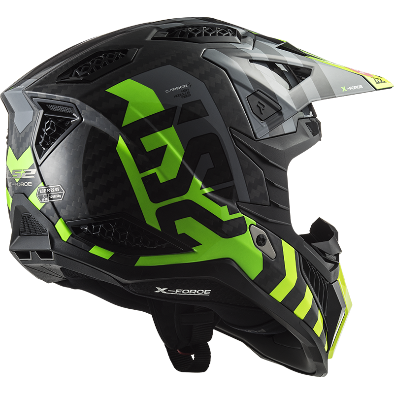 Motokrosová prilba LS2 MX703 C X-Force Barrier H-V Žlto Zelená