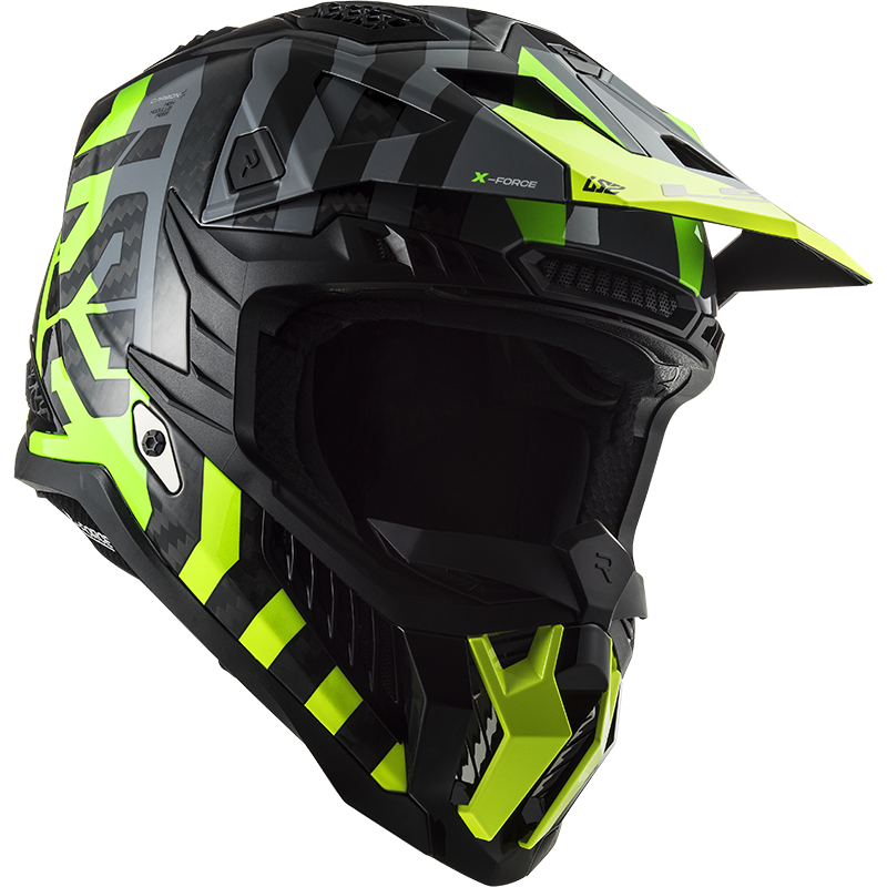 Motokrosová prilba LS2 MX703 C X-Force Barrier H-V Žlto Zelená