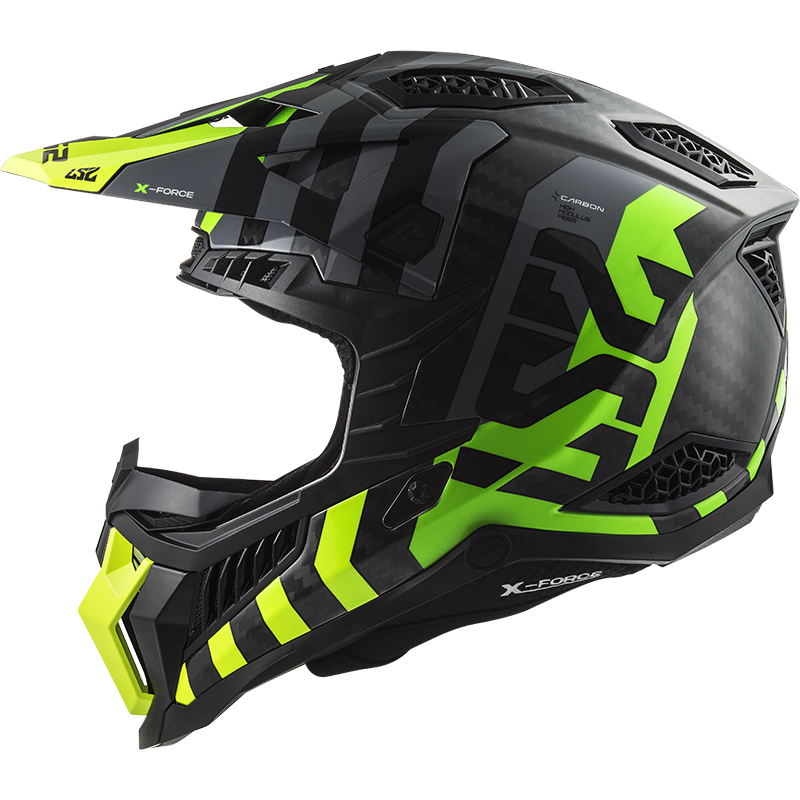 Motokrosová prilba LS2 MX703 C X-Force Barrier H-V Žlto Zelená