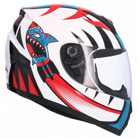 Detská prilba na motorku SHIRO SH-829 Shyshark Bielo Červená