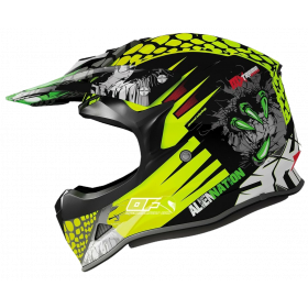 Detská prilba na motorku Shiro MX-308 Alien Nation Žltá