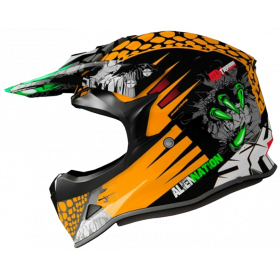 Detská prilba na motorku Shiro MX-308 Alien Nation Oranžová