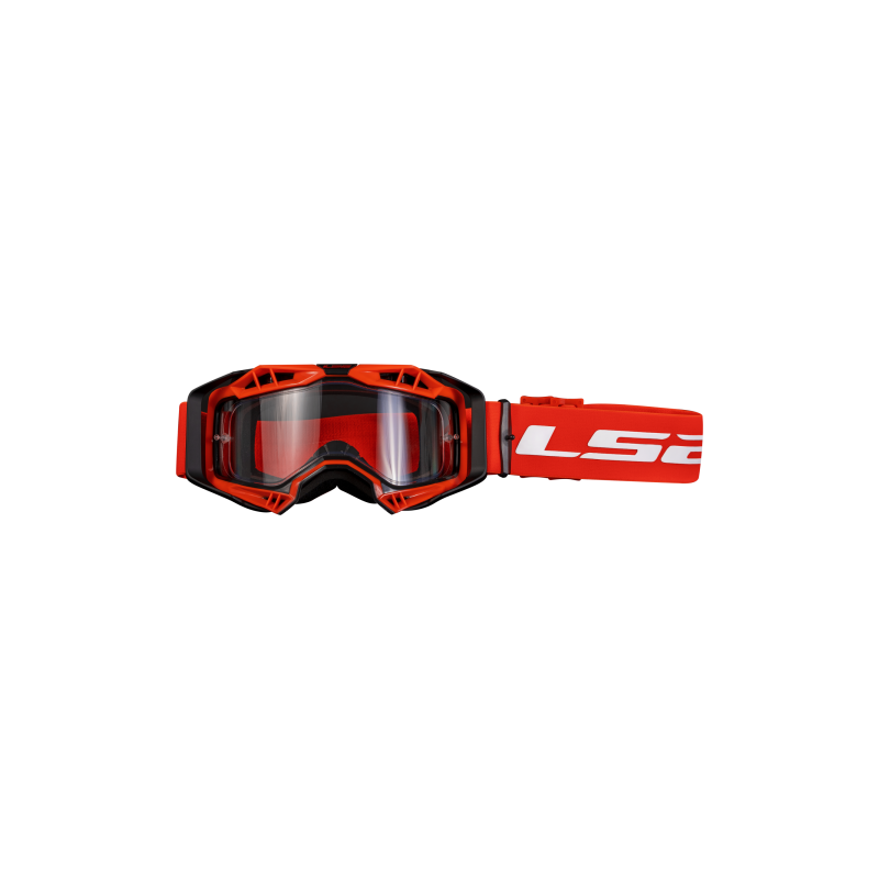 Okuliare na motorku LS2 Aura Enduro Series Goggle H-V S Čírym Sklom Červeno-Čierne