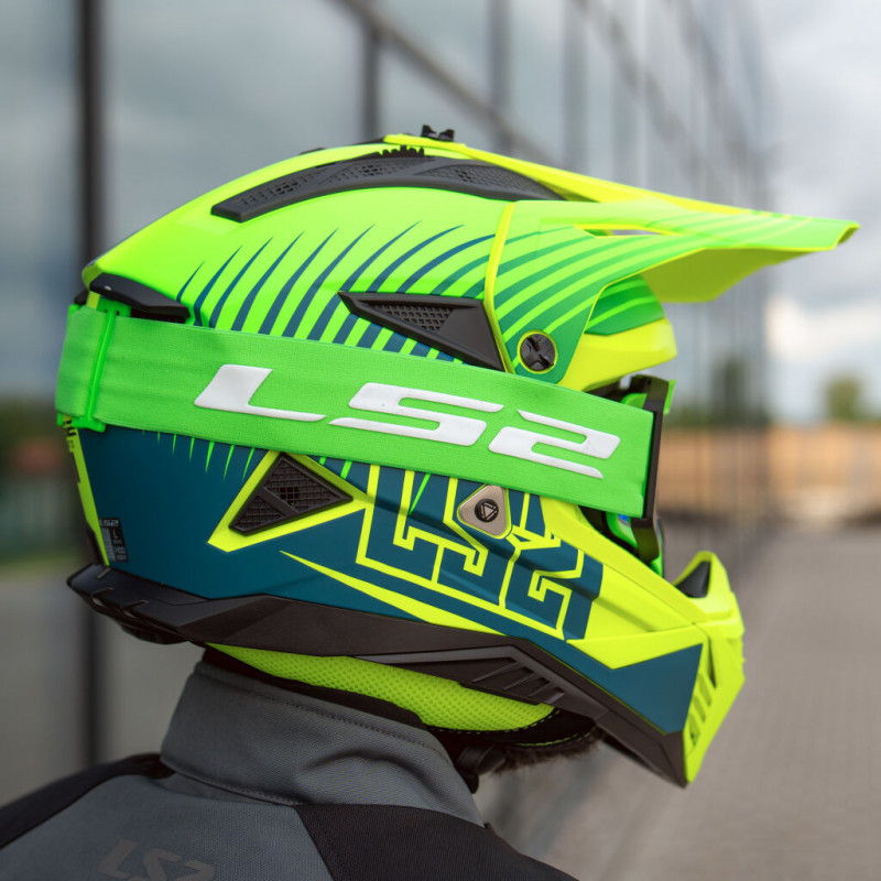 Okuliare na motorku LS2 Aura PRO Goggle H-V S Iridiovým Sklom Zelená-Čierna