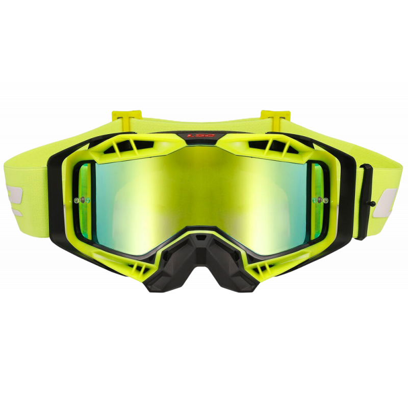 Okuliare na motorku LS2 Aura PRO Goggle S Iridiovým Sklom Žltá-Čierna