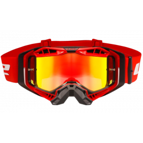 Okuliare na motorku LS2 Aura PRO Goggle S Iridiovým Sklom Červená-Čierna