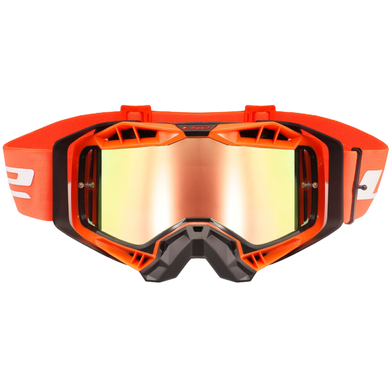 Okuliare na motorku LS2 Aura PRO Goggle S Iridiovým Sklom Oranžová-Čierna
