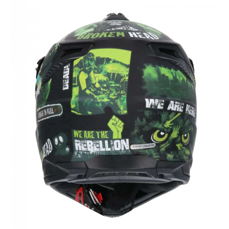 Prilba na motorku Shiro MX-504 Čierno Zelená