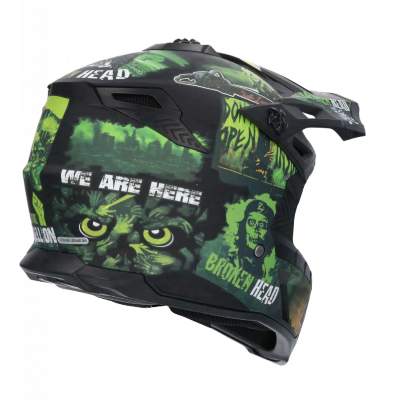 Prilba na motorku Shiro MX-504 Čierno Zelená