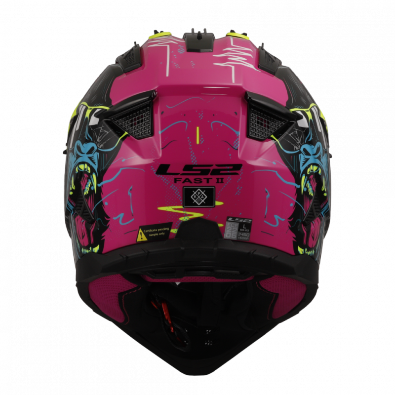 Prilba na motorku LS2 MX708 Fast II Wash Gorilla Fialovo H-V Žltá