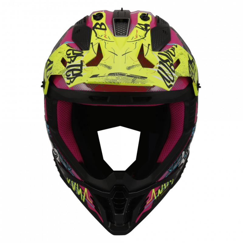 Prilba na motorku LS2 MX708 Fast II Wash Gorilla Fialovo H-V Žltá